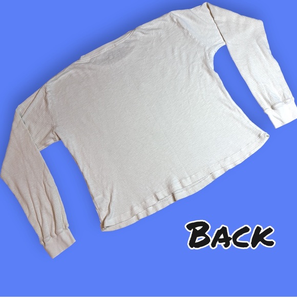 NWOT ⭐️RE/DONE Thermal Long Sleeve T-Shirt in Vintage White. Size Large 🧤❄️🧣 - Picture 3 of 8